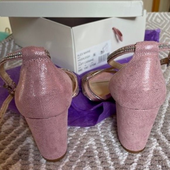 Pretty! Rhinestone and Pink Stacked Heel Shoes (NWT) - Picture 9 of 14